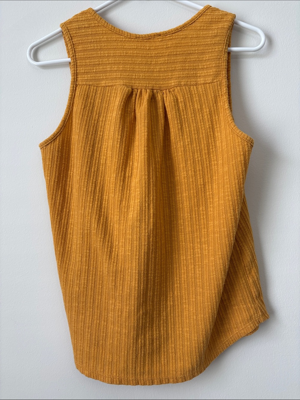 Mustard Ribbed Button-Front Tank Top - Picture 3 of 5